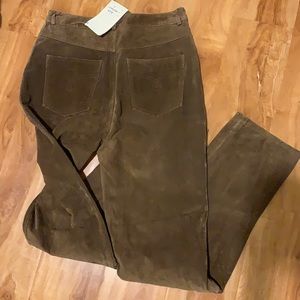 Scully Brown Leather Jeans